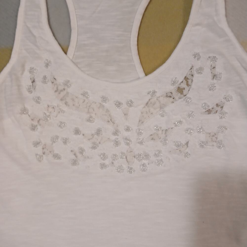 Express Womens Tank Top With Lace And Beading Size Small
